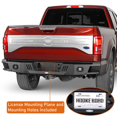Offroad Rear Bumper w/License Plate Light For 2015-2017 Ford F-150 (Excluding Raptor) - Hooke Road