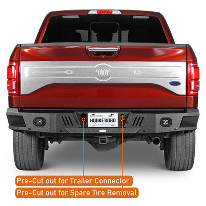 Offroad Rear Bumper w/License Plate Light For 2015-2017 Ford F-150 (Excluding Raptor) - Hooke Road