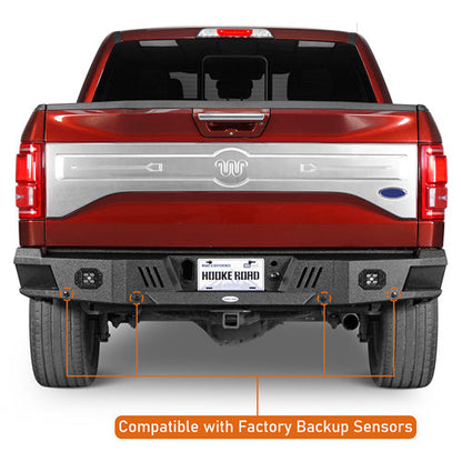 Offroad Rear Bumper w/License Plate Light For 2015-2017 Ford F-150 (Excluding Raptor) - Hooke Road