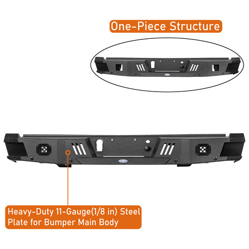Offroad Rear Bumper w/License Plate Light For 2015-2017 Ford F-150 (Excluding Raptor) - Hooke Road