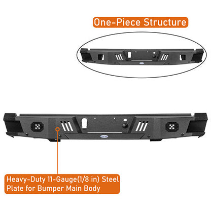 Offroad Rear Bumper w/License Plate Light For 2015-2017 Ford F-150 (Excluding Raptor) - Hooke Road