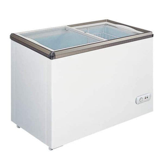 Omcan Sliding Glass Top Chest Freezer - 5.3 Cu Ft - Omcan-45291