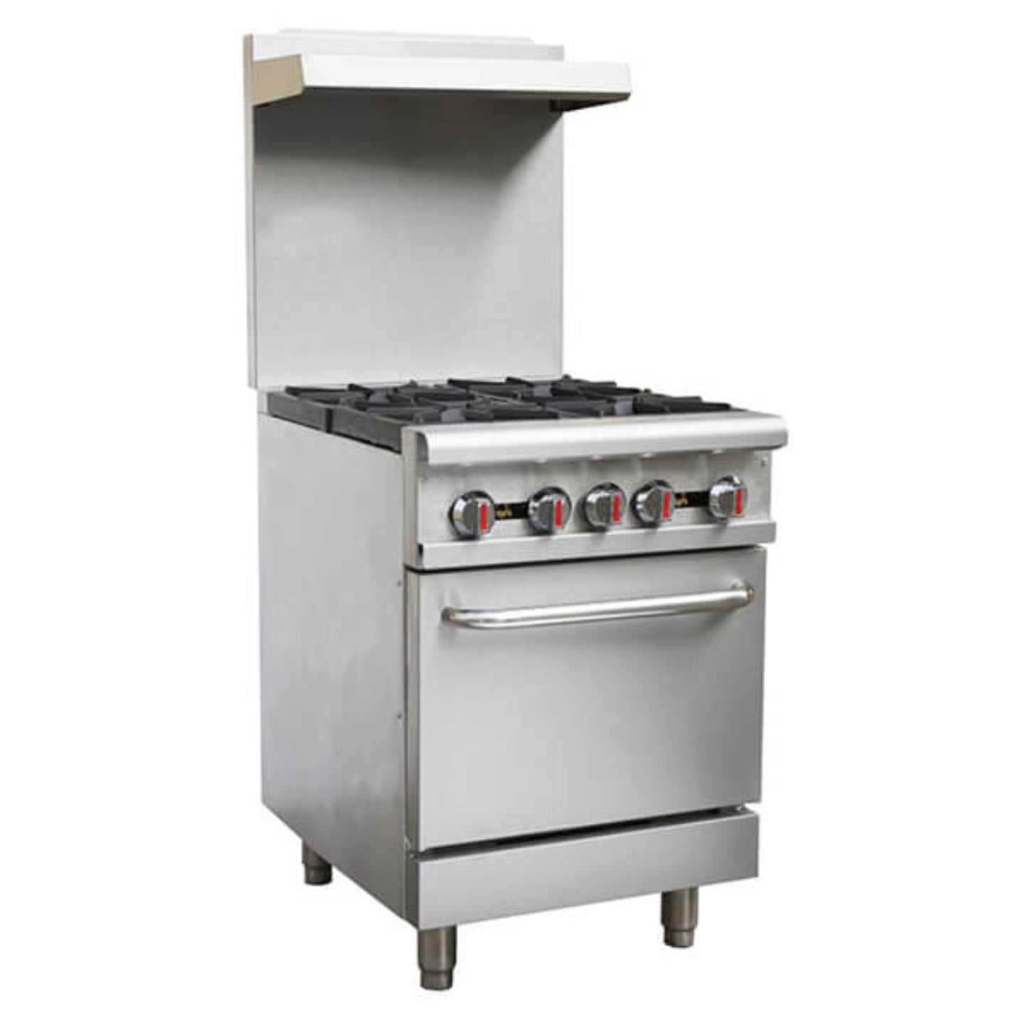 Omcan Natural Gas 4 Burner 24" Range with Standard Oven - 151,000 BTU - Omcan-46024
