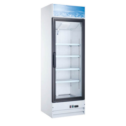 Omcan 26" White Swing Glass Door Merchandiser Refrigerator - 14 Cu Ft - Omcan-50035