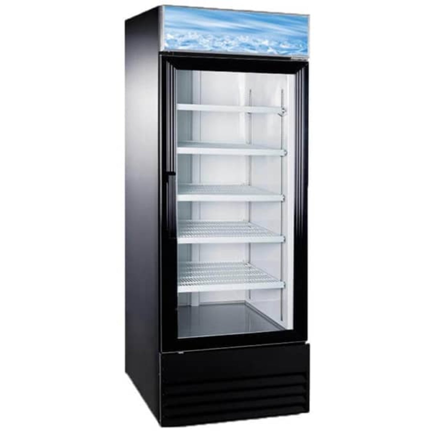 Omcan 28" Black Swing Glass Door Merchandiser Refrigerator - 23 Cu Ft - Omcan-50037