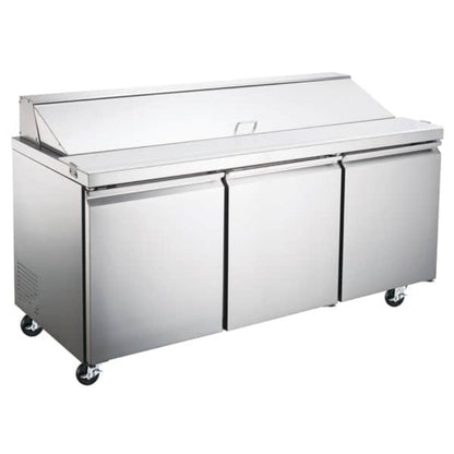 Omcan 70" 3 Door Stainless Steel Refrigerated Sandwich Prep Table - 15.5 Cu Ft - Omcan-50048