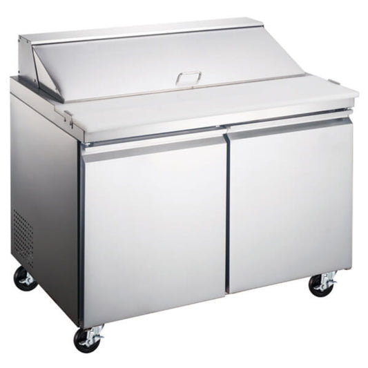 Omcan 47" 2 Door Mega Top Refrigerated Sandwich Prep Table - 9.5 Cu Ft - Omcan-50050