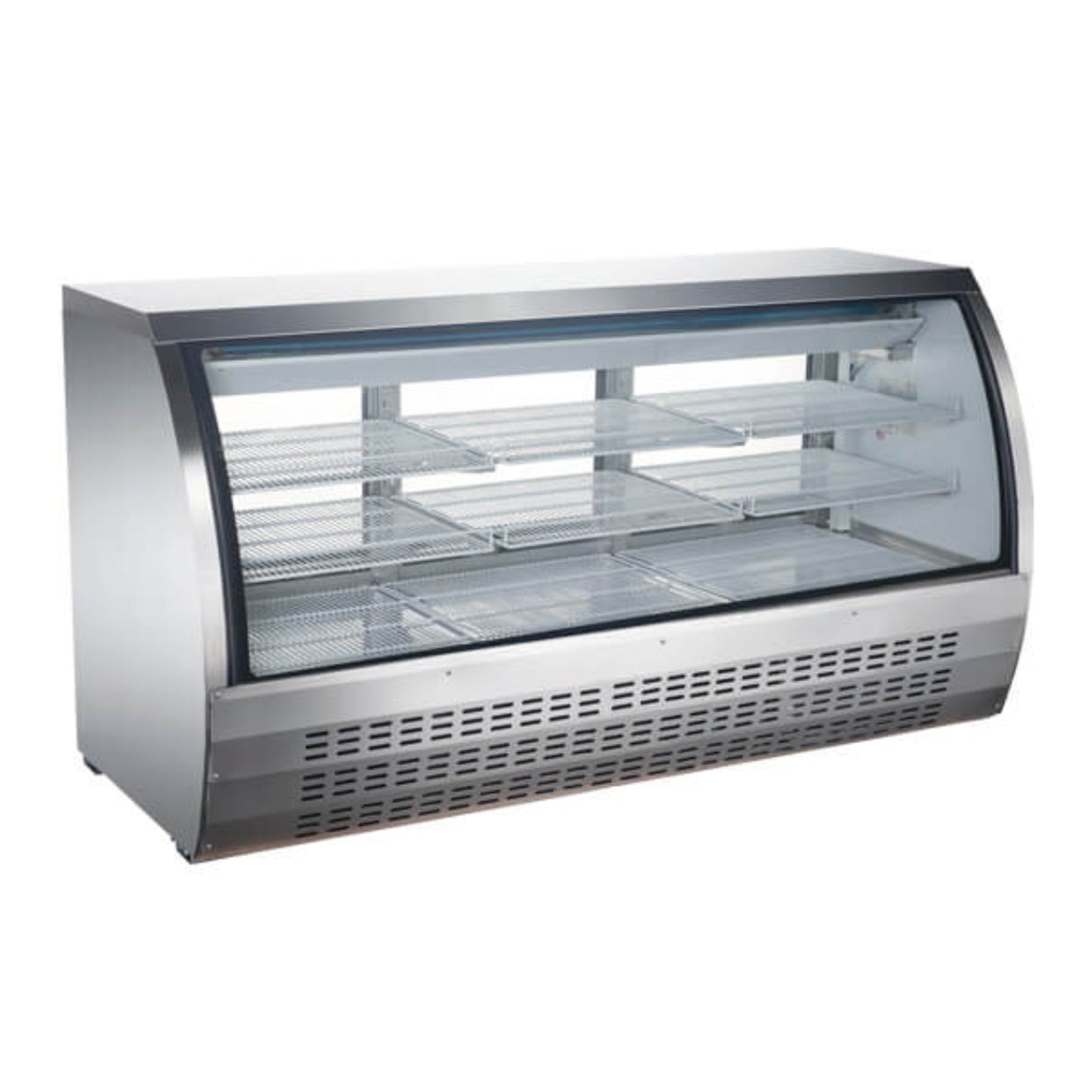 Omcan 82" White Curved Glass Refrigerated Deli Case - Omcan-50080