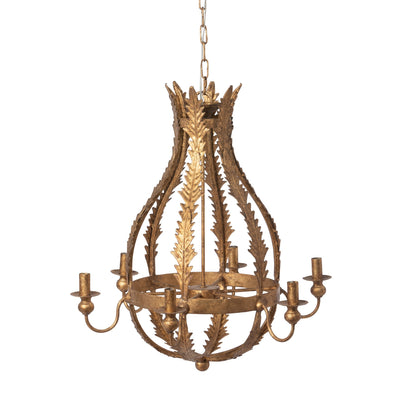 Park Hill Collection St. Augustine Chandelier - Exquisite Gold Spanish Revival Fixture with Hand-Finished Filigree Design - ELH26159