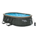 Summer Waves Quick Set 15 Ft Oval Above Ground Pool with Filter Pump, Dark Gray - 202939