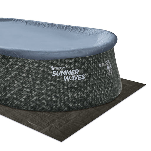 Summer Waves Quick Set 15 Ft Oval Above Ground Pool with Filter Pump, Dark Gray - 202939