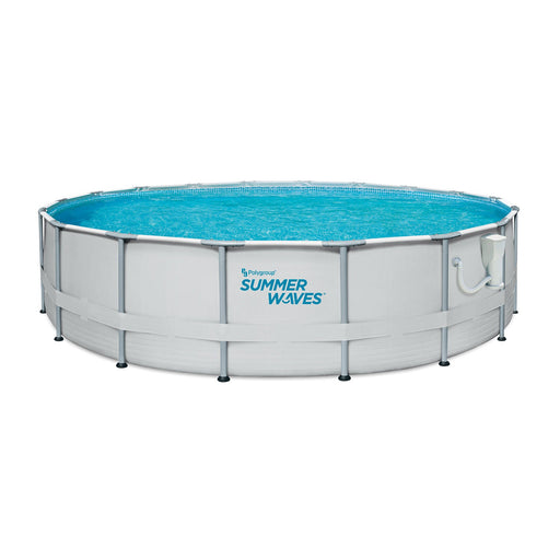 Summer Waves Elite 14 Foot Metal Frame Above Ground Pool Set with Filter Pump - 202966