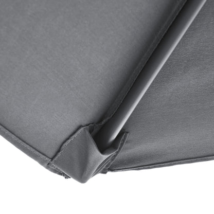 Outsunny 8 Pieces Patio Table and Chairs Set with 9 Ft Patio Umbrella, Gray - 84B-921CG