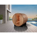 Golden Designs "Zurich" 4 Person Barrel with Bronze Privacy View - Traditional Sauna - Pacific Cedar