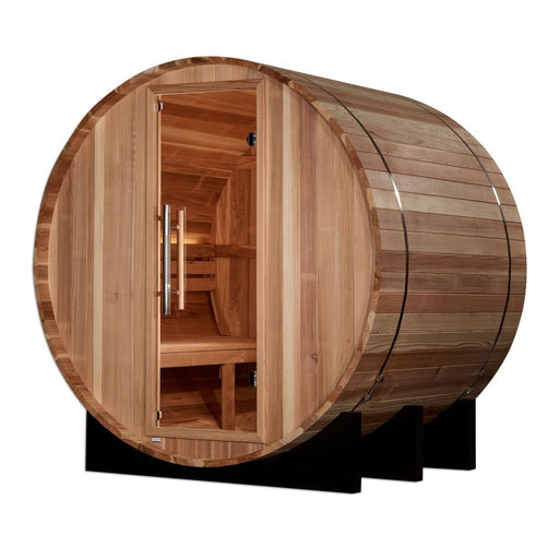 Golden Designs "St. Moritz" 2 Person Barrel Traditional Sauna - Pacific Cedar - GDI-B002-01
