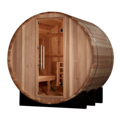 Golden Designs "St. Moritz" 2 Person Barrel Traditional Sauna - Pacific Cedar - GDI-B002-01
