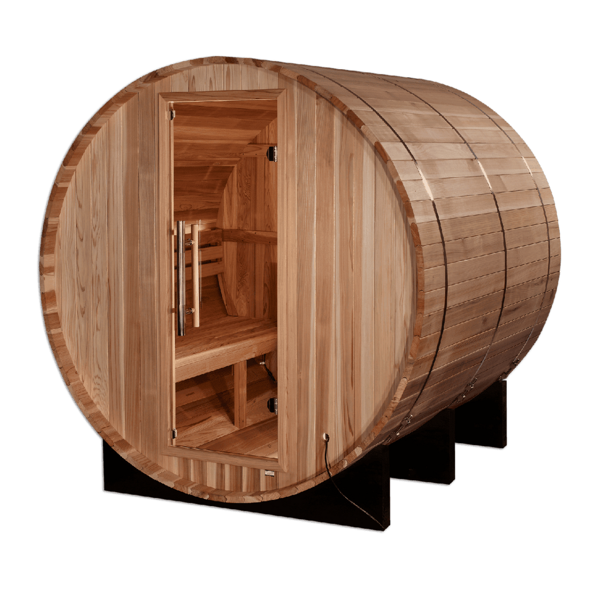 Golden Designs "Arosa" 4 Person Barrel Traditional Sauna - Pacific Cedar - GDI-B004-01