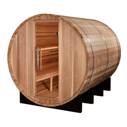 Golden Designs "Klosters" 6 Person Barrel Traditional Sauna - Pacific Cedar - GDI-B006-01