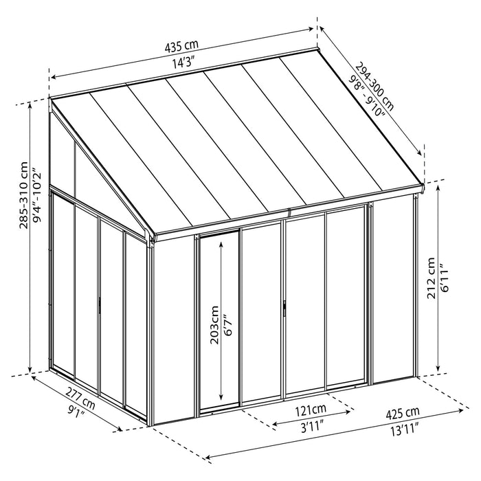 Palram Canopia | SanRemo 10x14 ft Patio Enclosure Gray/Clear - HG9064