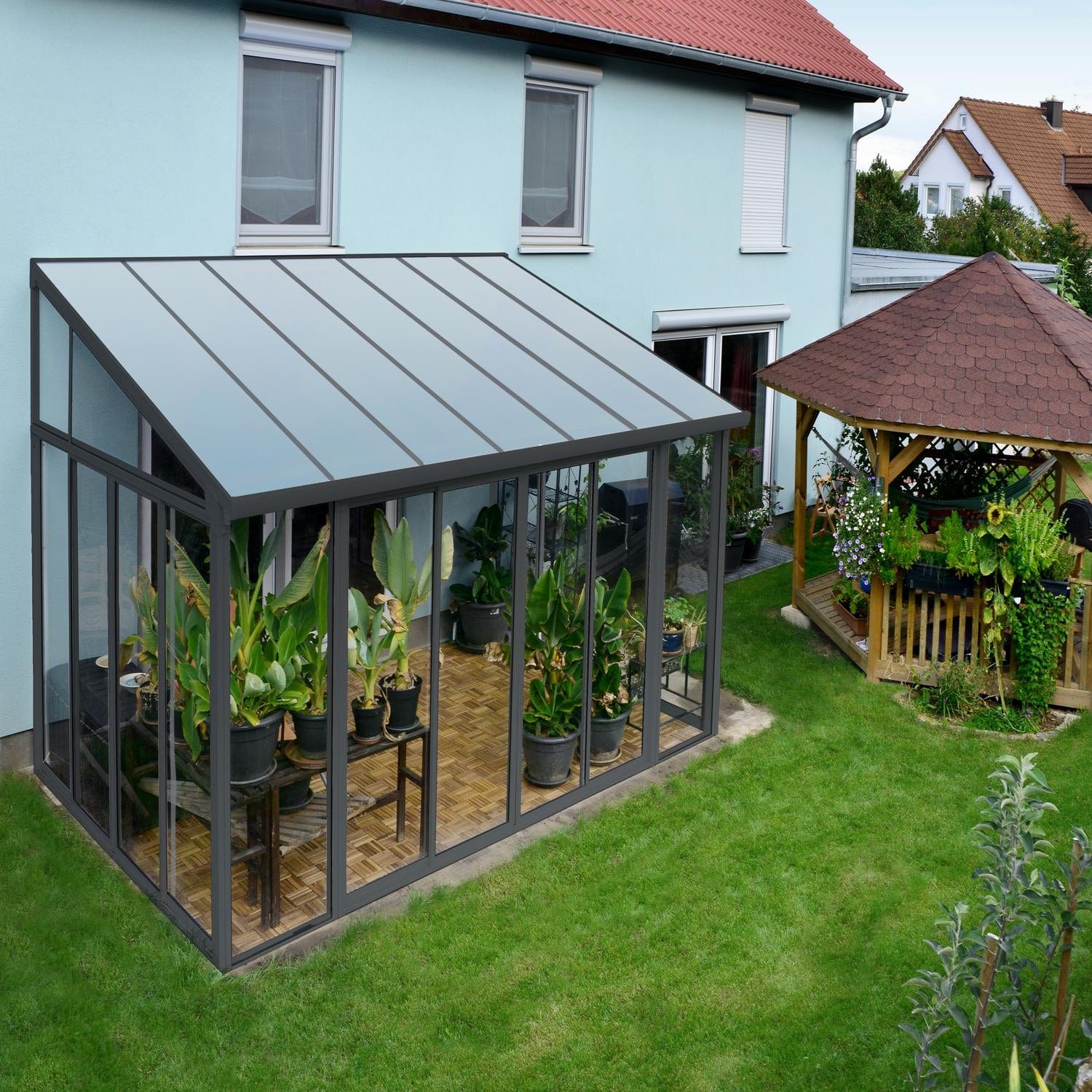 Palram Canopia | SanRemo 10x14 ft Patio Enclosure Gray/Clear - HG9064