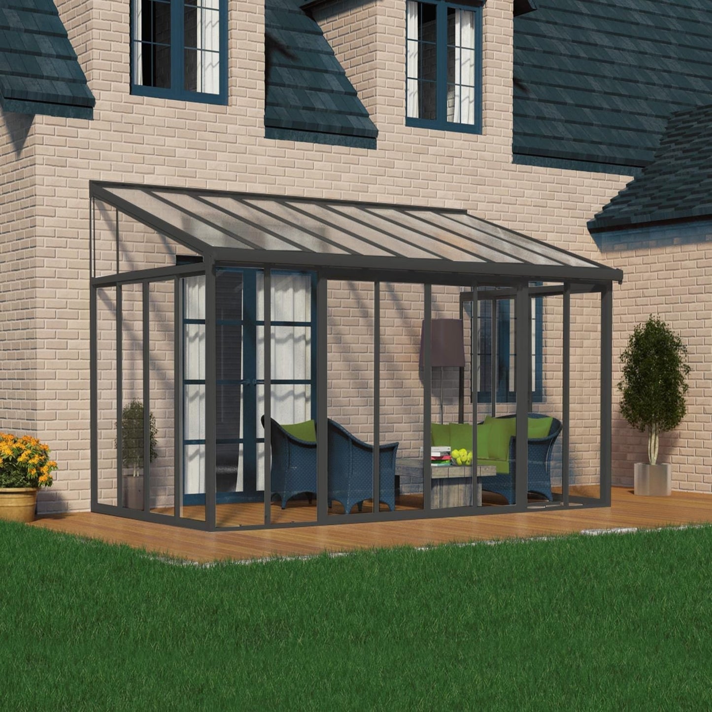 Palram Canopia | SanRemo 10x18 ft Patio Enclosure Gray/Clear - HG9065