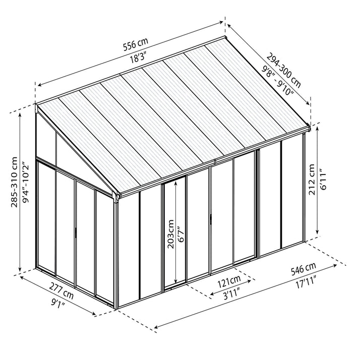 Palram Canopia | SanRemo 10x18 ft Patio Enclosure Gray/Clear - HG9065