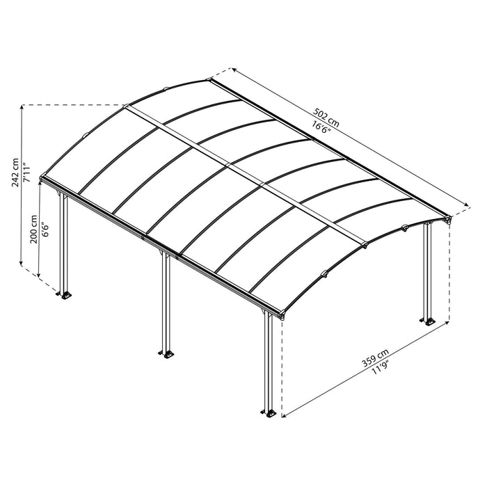 Palram Canopia | Arcadia 5000 Carport 12x16 ft - HG9100