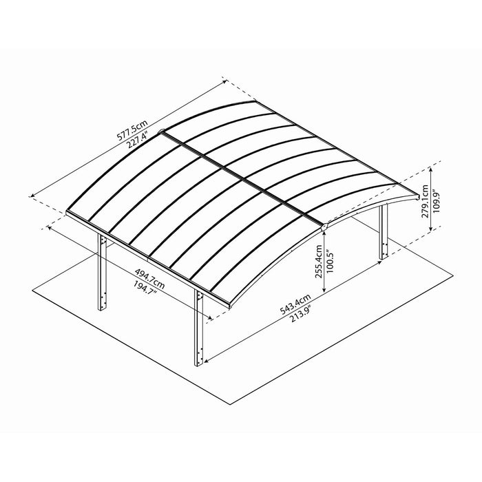 Palram Canopia | Arizona Double Carport Arch - HG9104