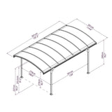 Palram Canopia | Milano 4300 10x14 ft Gazebo - HG9173