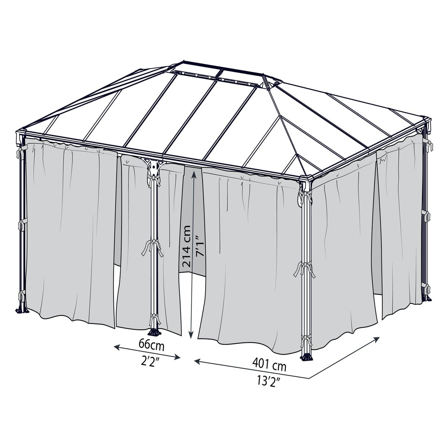 Palram - Canopia | Milano 4300/Martinique 5000 Gazebo Netting S - HG1069et
