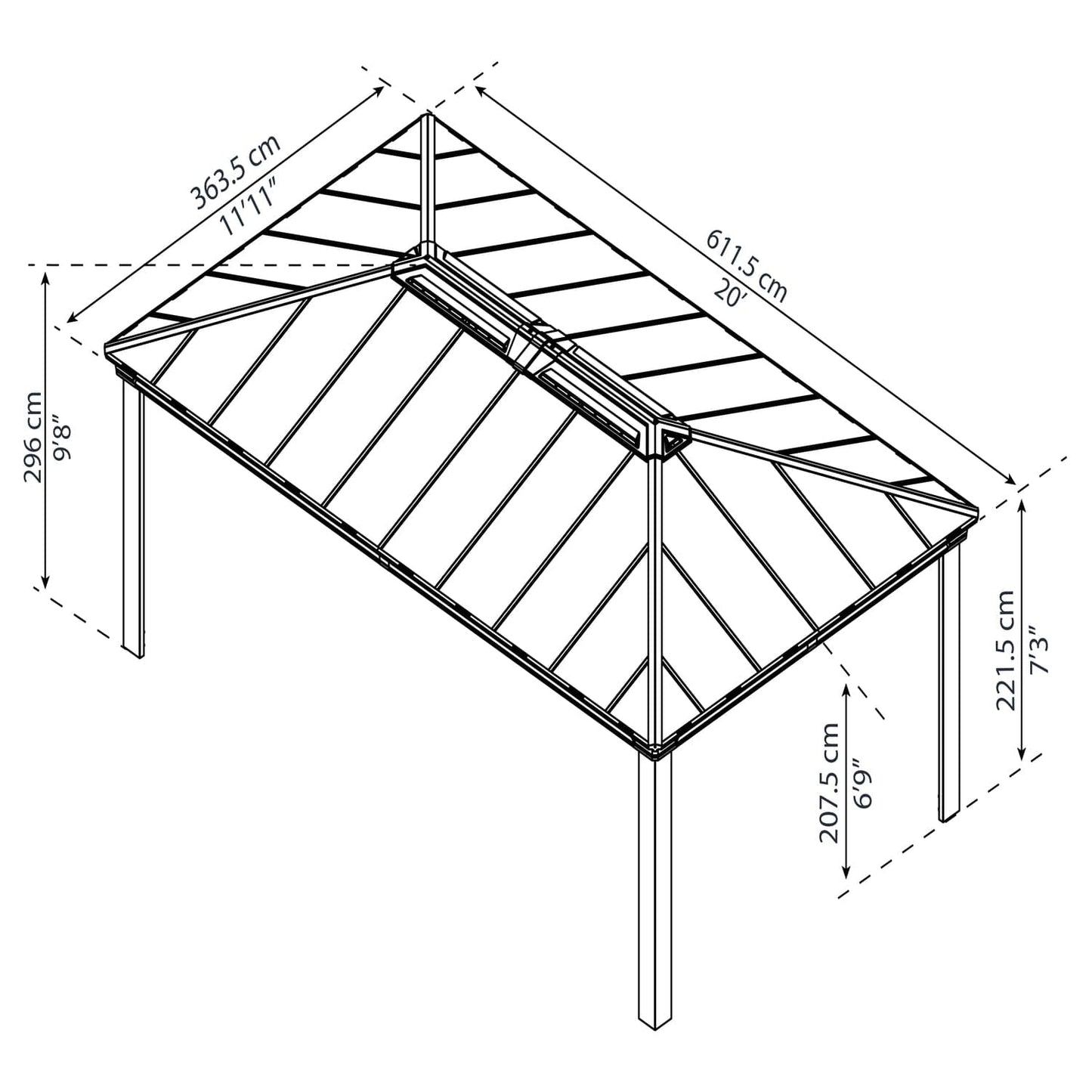 Palram - Canopia | 20x12 ft Dallas 6100 Gazebo - HG9148