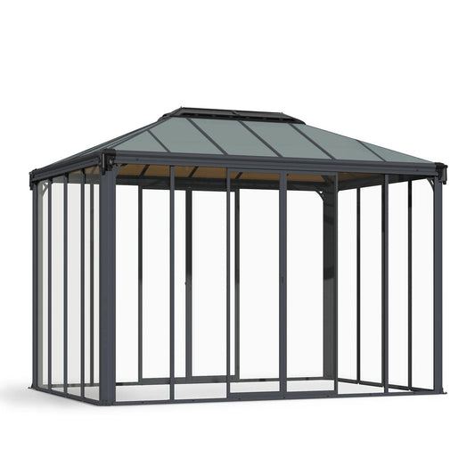 Palram Canopia | Ledro 10x14 ft Enclosed Gazebo Gray/Bronze - HG9189