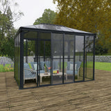 Palram Canopia | Ledro 10x14 ft Enclosed Gazebo Gray/Bronze - HG9189