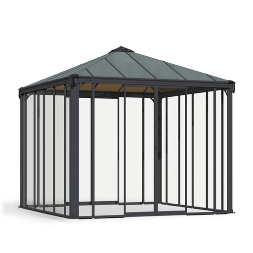 Palram Canopia | Ledro 12x12 ft Enclosed Gazebo Gray/Bronze - HG9192