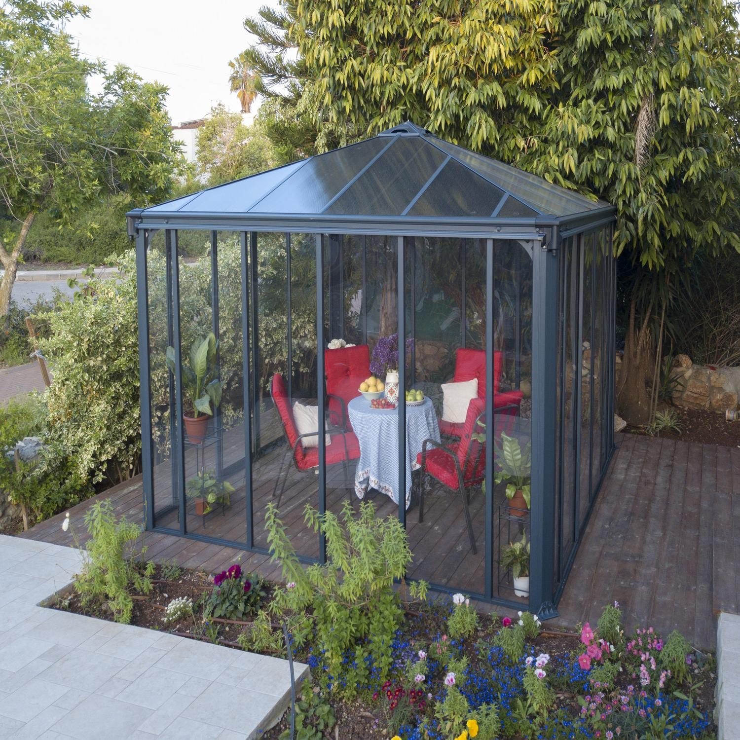 Palram Canopia | Ledro 12x12 ft Enclosed Gazebo Gray/Bronze - HG9192