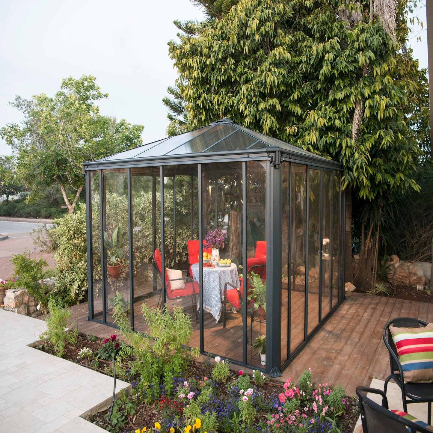 Palram - Canopia | Ledro Enclosed Gazebo - Gray - HG9190