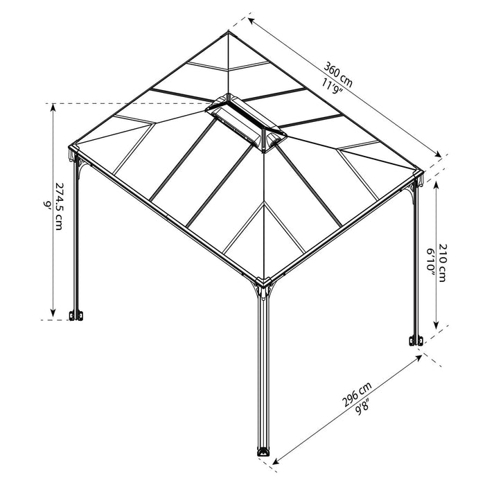 Palram Canopia | Martinique 3600 10' x 12' Gazebo - HG9169