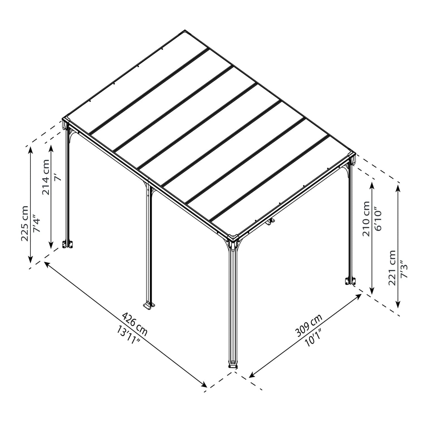Palram - Canopia | Milano 4300 10x14 ft Gazebo - HG9173