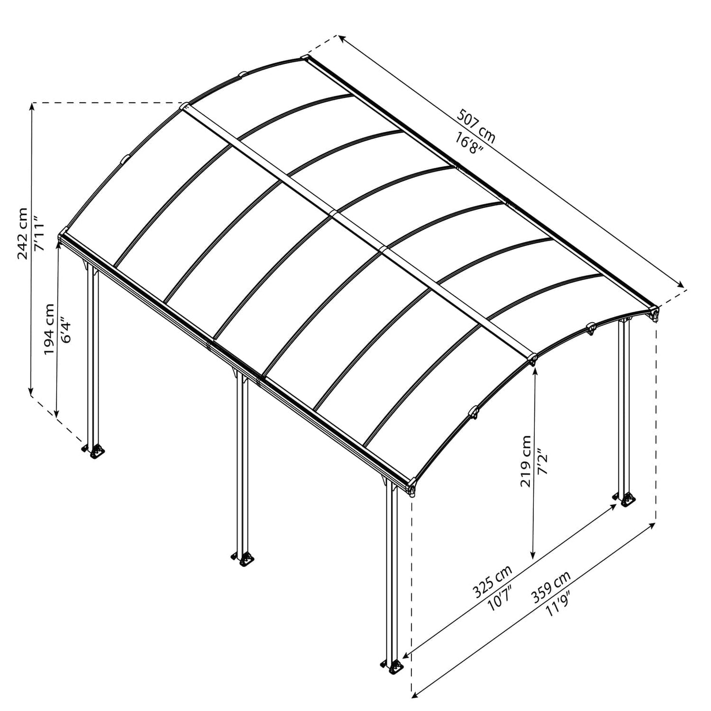 Palram - Canopia | Tucson 5000 12x16 ft Gazebo - HG9162