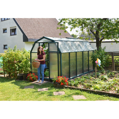 Palram - Canopia | EcoGrow Greenhouse Kit - 6 Ft Wide - Green With 6mm Twin-wall Polycarbonate Glazing - HG7006