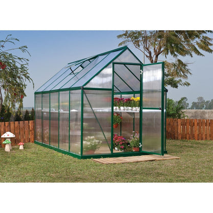 Palram - Canopia | Mythos Greenhouse Kit - 6 Ft Wide - Green With 4mm Twin-wall Polycarbonate Glazing - HG5005G
