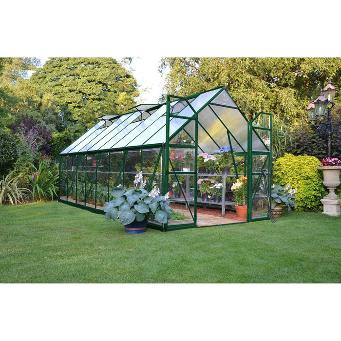 Palram Canopia | Balance Greenhouse Kit 8 Ft Wide Green With 0.8mm Polycarbonate Glazing - HG6108G