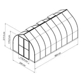 Garden Igloo Palram Canopia Bella Greenhouse 8 Ft Wide - Silver With 6mm Twin-wall Poly-carbonate Glazing