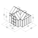 Palram Canopia | 12x10 Ft Chalet Greenhouse Kit Gray With 0.8mm Polycarbonate Glazing - HG5400