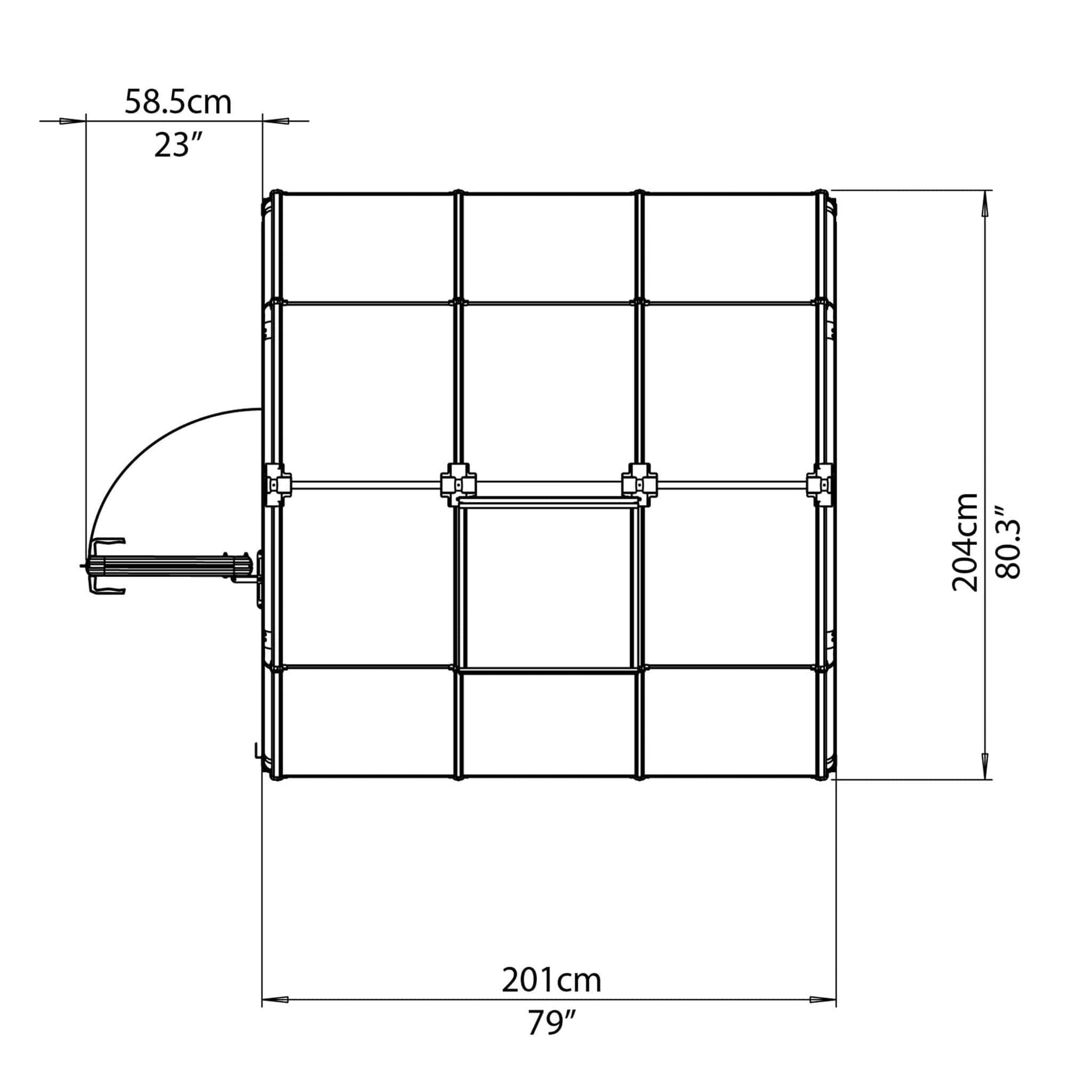 Palram Canopia | EcoGrow Greenhouse Kit - 6 Ft Wide - Green With 6mm Twin-wall Polycarbonate Glazing - HG7006