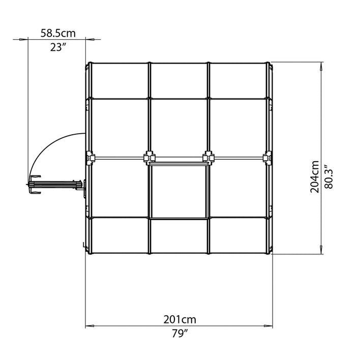 Palram Canopia | EcoGrow Greenhouse Kit - 6 Ft Wide - Green With 6mm Twin-wall Polycarbonate Glazing - HG7006