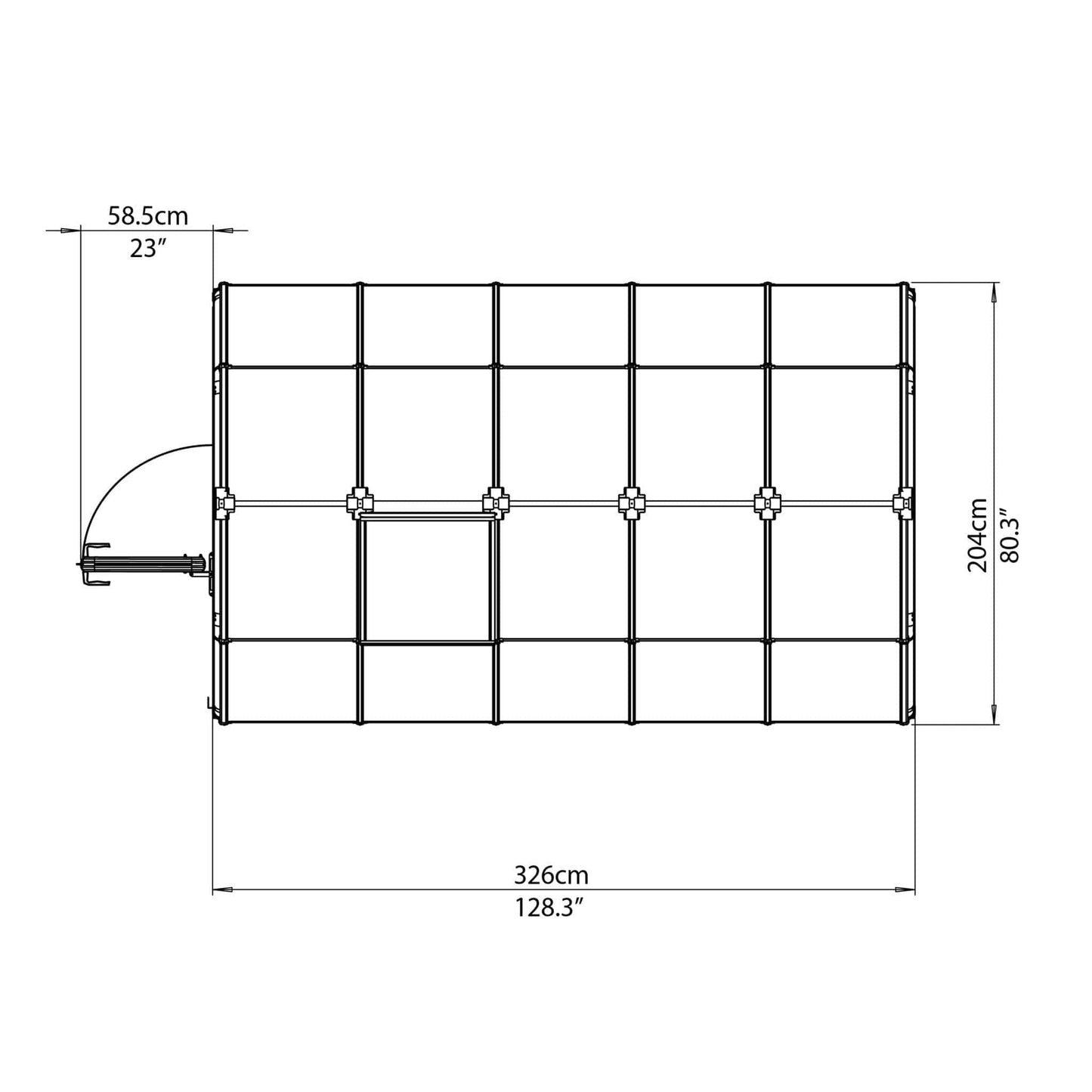 Palram - Canopia | EcoGrow Greenhouse Kit - 6 Ft Wide - Green With 6mm Twin-wall Polycarbonate Glazing - HG7006