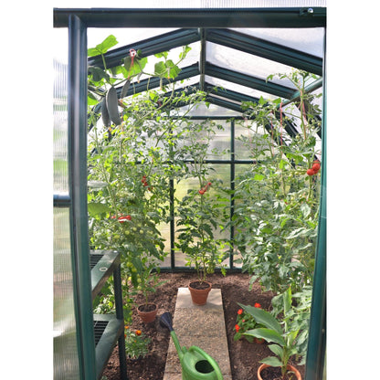 Palram - Canopia | EcoGrow Greenhouse Kit - 6 Ft Wide - Green With 6mm Twin-wall Polycarbonate Glazing - HG7006