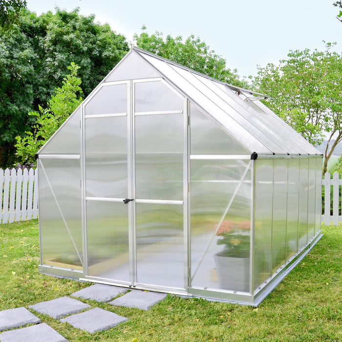 Palram Canopia | Essence Greenhouse Kit Silver With 4mm Twin-wall Polycarbonate Glazing - HG5812