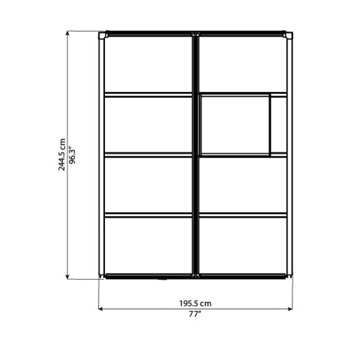 Palram Canopia | 6x8 Ft Glory Greenhouse Kit Gray With 10mm Twin-wall Polycarbonate Glazing - HG6608